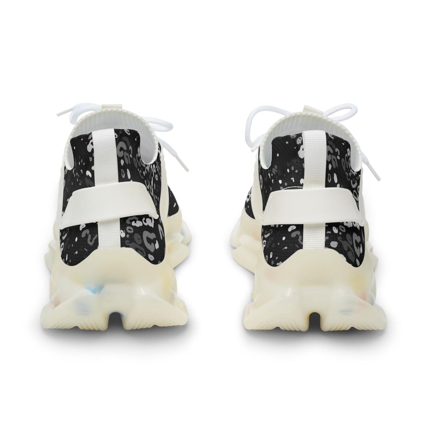 Men's Stylish Mesh Sneakers - Trendy Black Leopard Print Athletic Shoes