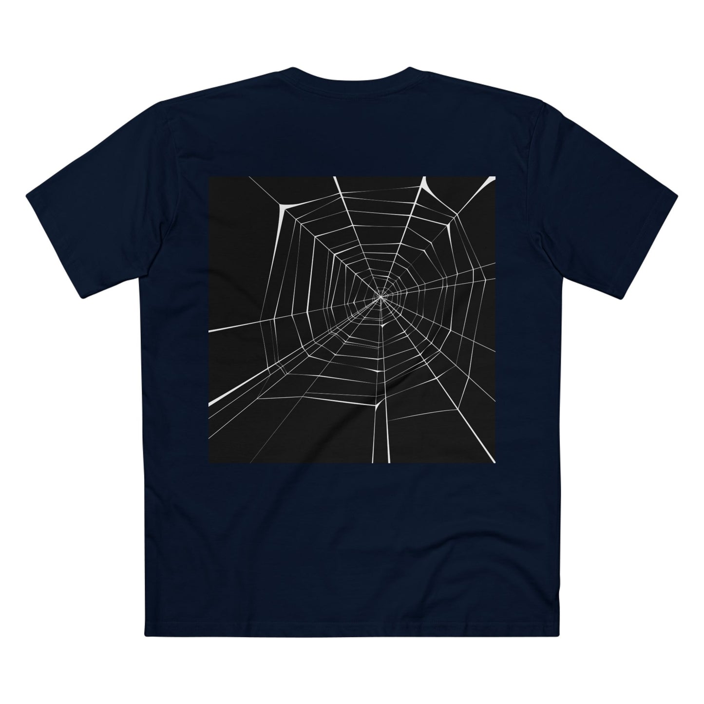 Geometric Deer & Spider Web Adult Staple Tee - Nature-Inspired Graphic T-Shirt for Outdoor Enthusiasts