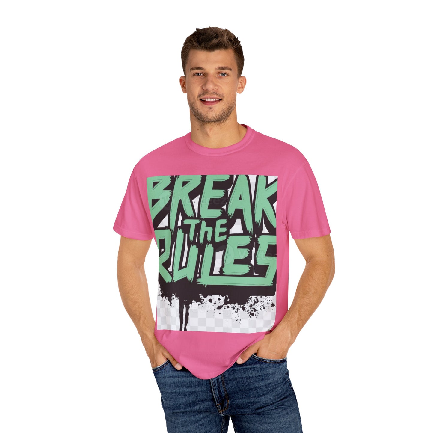 Unisex Garment-Dyed T-shirt - "Break the Rules" Graphic Tee for Creative Spirits