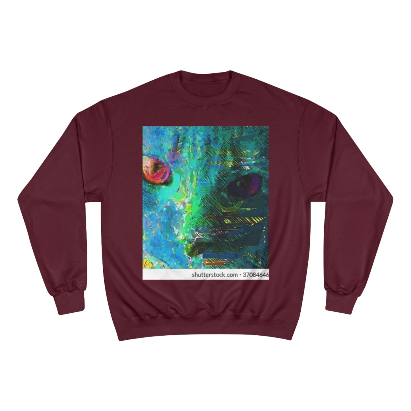 Vibrant Artistic Champion Sweatshirt with Eye Design