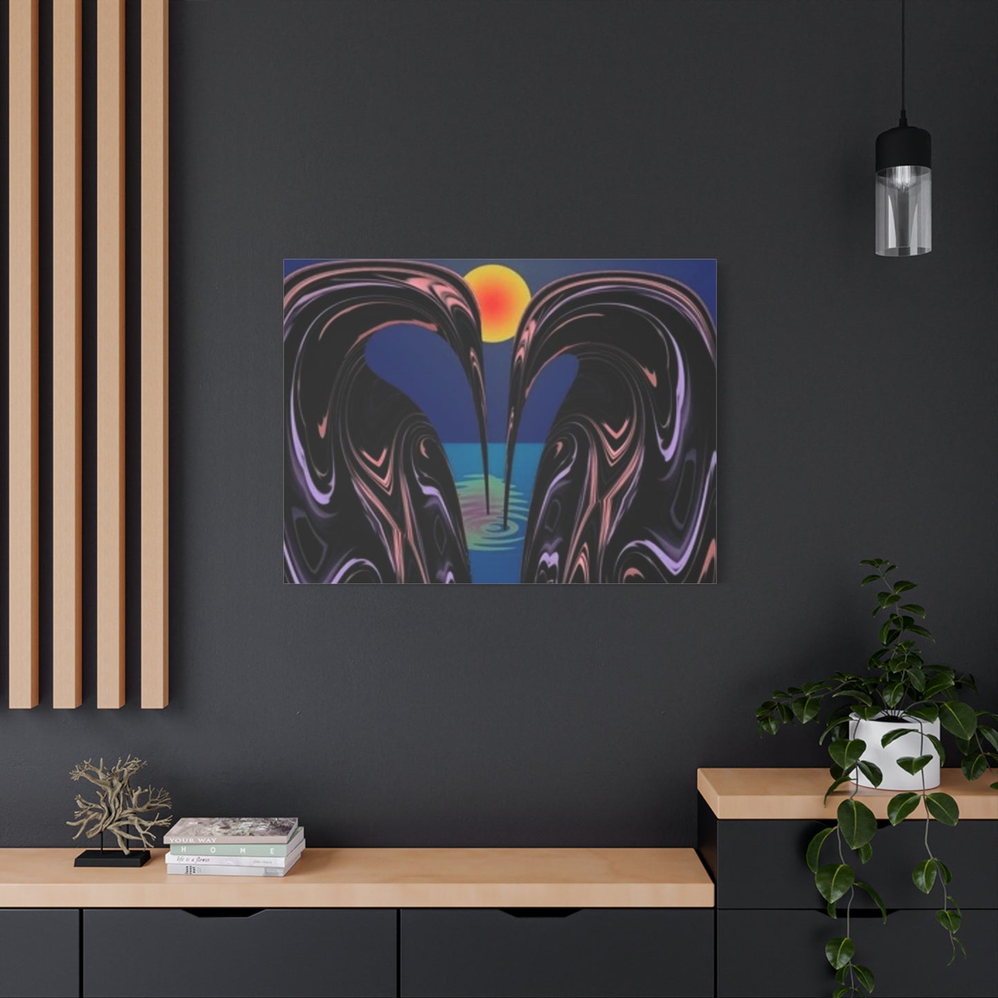 Romantic Abstract Canvas Art - Heart-Shaped Design for Home Decor