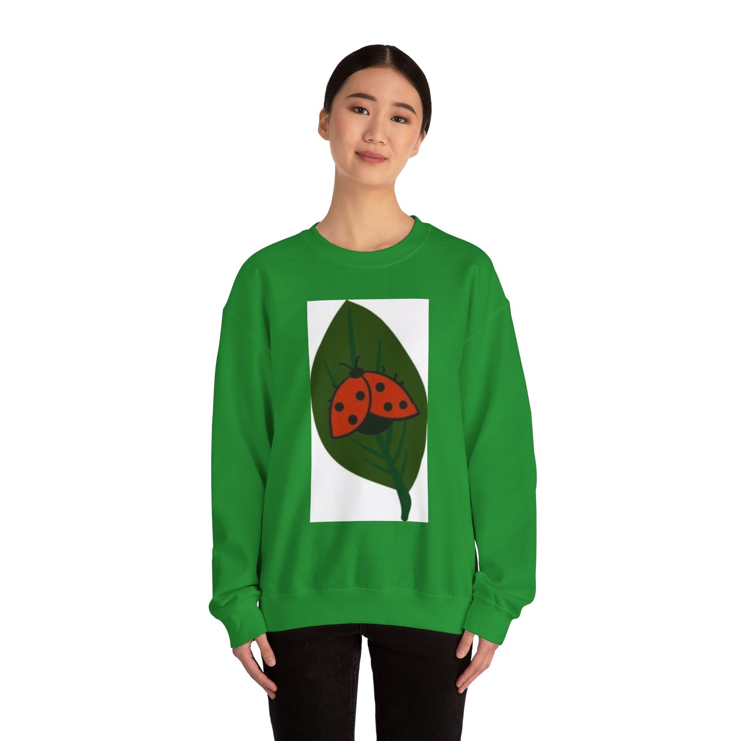 Ladybug Leaf Unisex Crewneck Sweatshirt - Cozy & Eco-Friendly