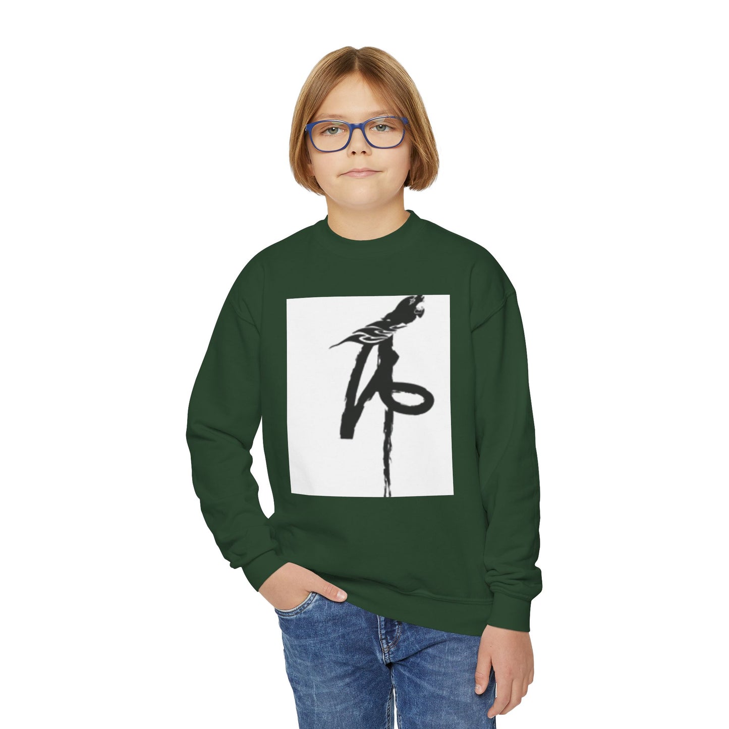 Youth Crewneck Sweatshirt with Parrot Design - Comfortable & Stylish for All Occasions