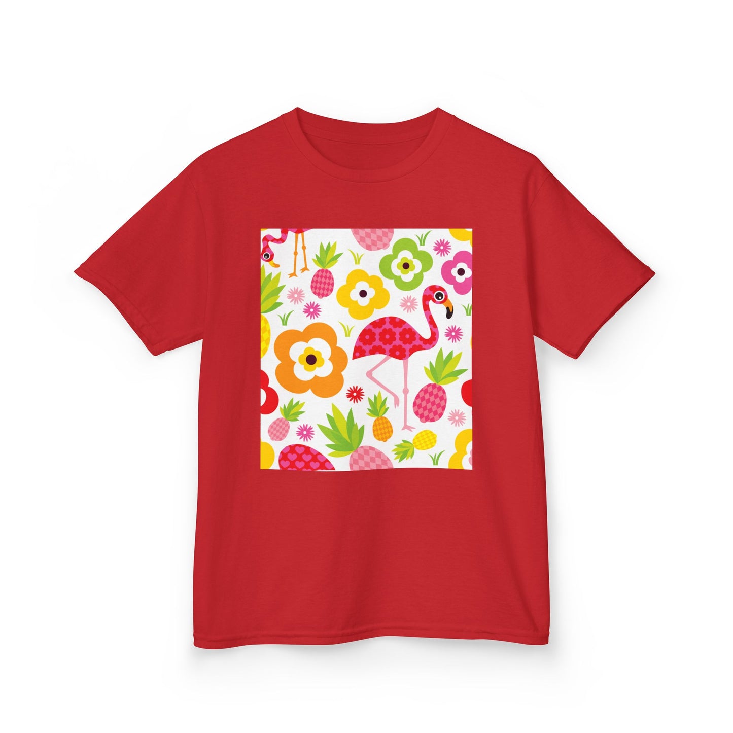 Kids Tropical Flamingo Tee - Fun & Colorful Cotton Shirt for Summer Adventures
