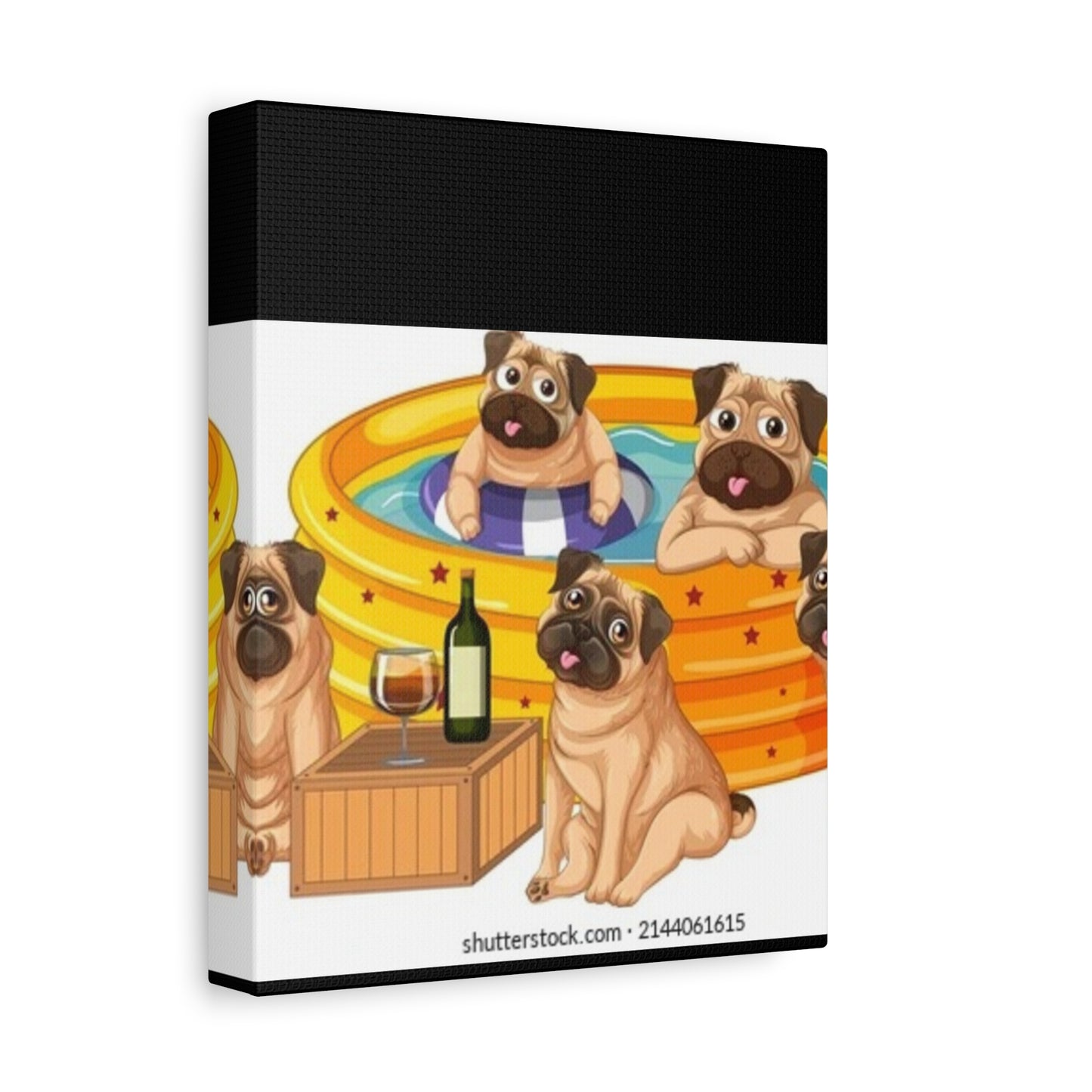 Pug Pool Party Canvas Art - Fun Pet Decor