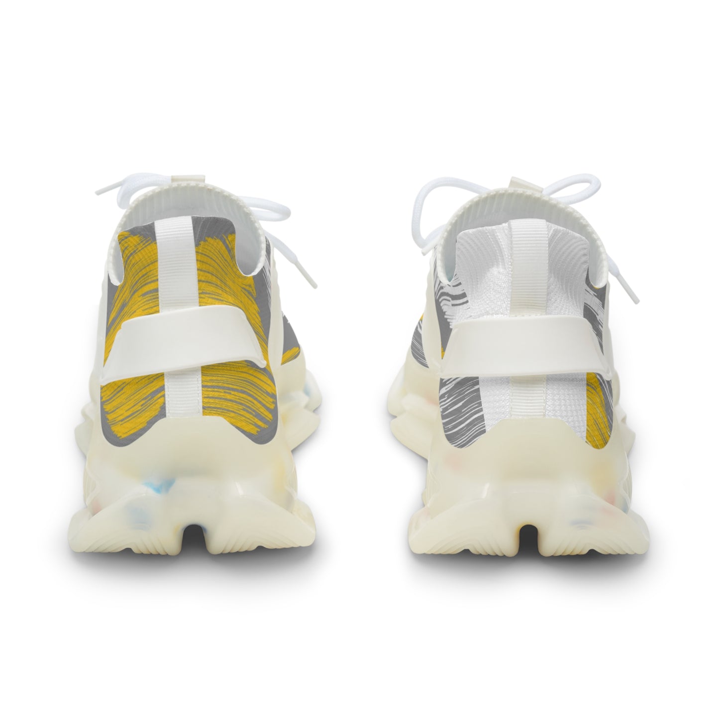 Stylish Men's Mesh Sneakers - Trendy Athletic Shoes with Gray & Yellow Design
