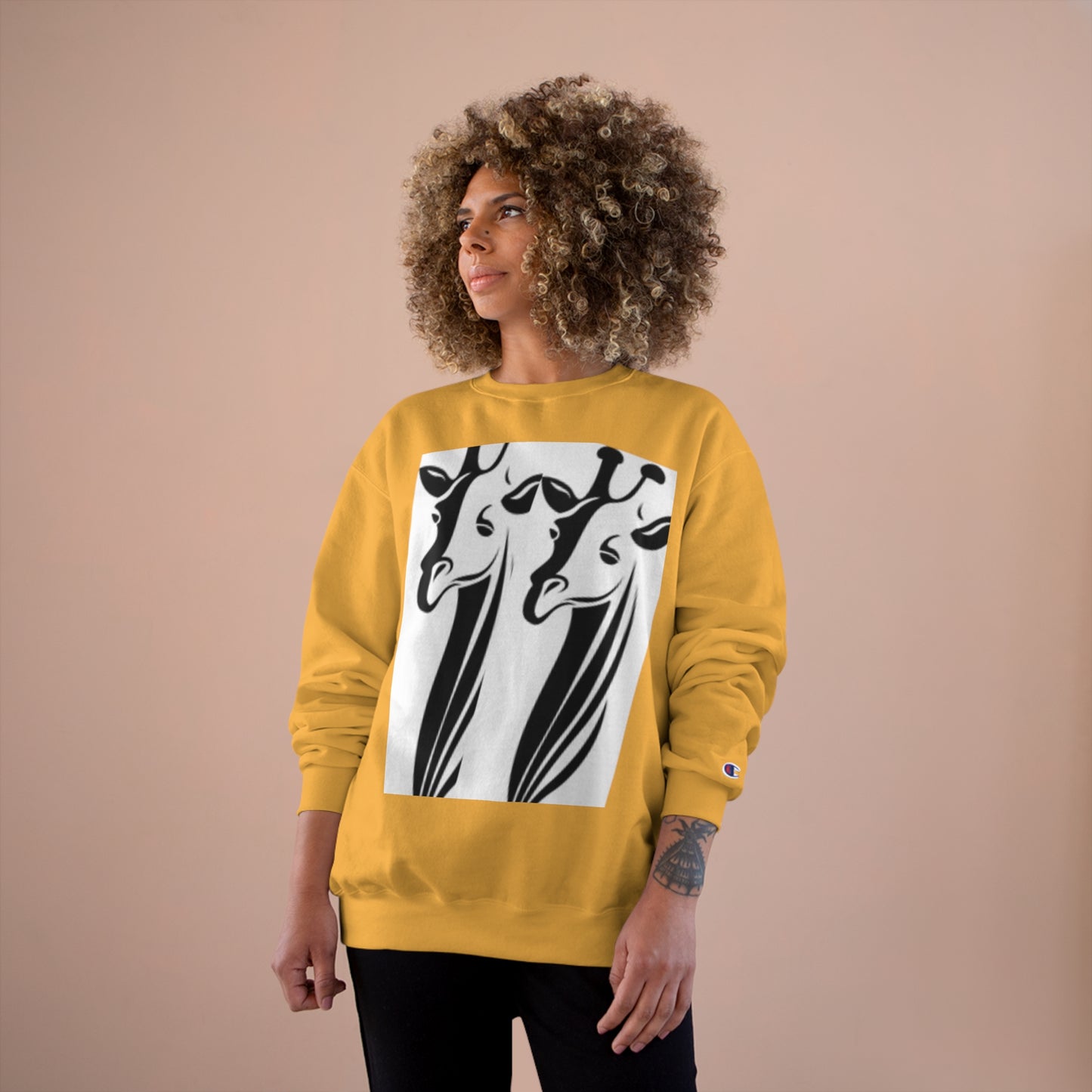 Giraffe Lovers Champion Sweatshirt - Cozy Wildlife Apparel