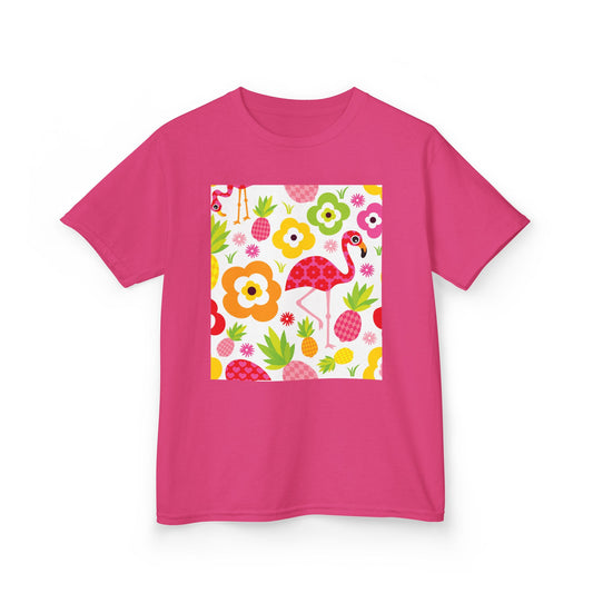 Kids Tropical Flamingo Tee - Fun & Colorful Cotton Shirt for Summer Adventures