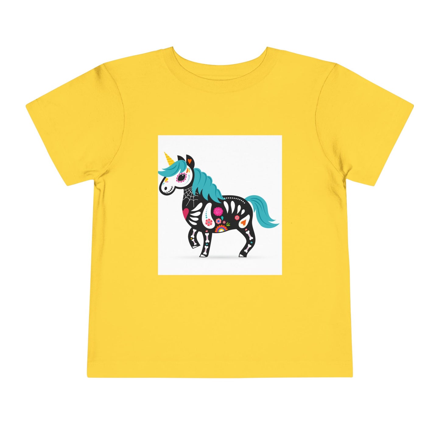 Toddler Skeleton Unicorn Tee - Cute Halloween Short Sleeve Shirt