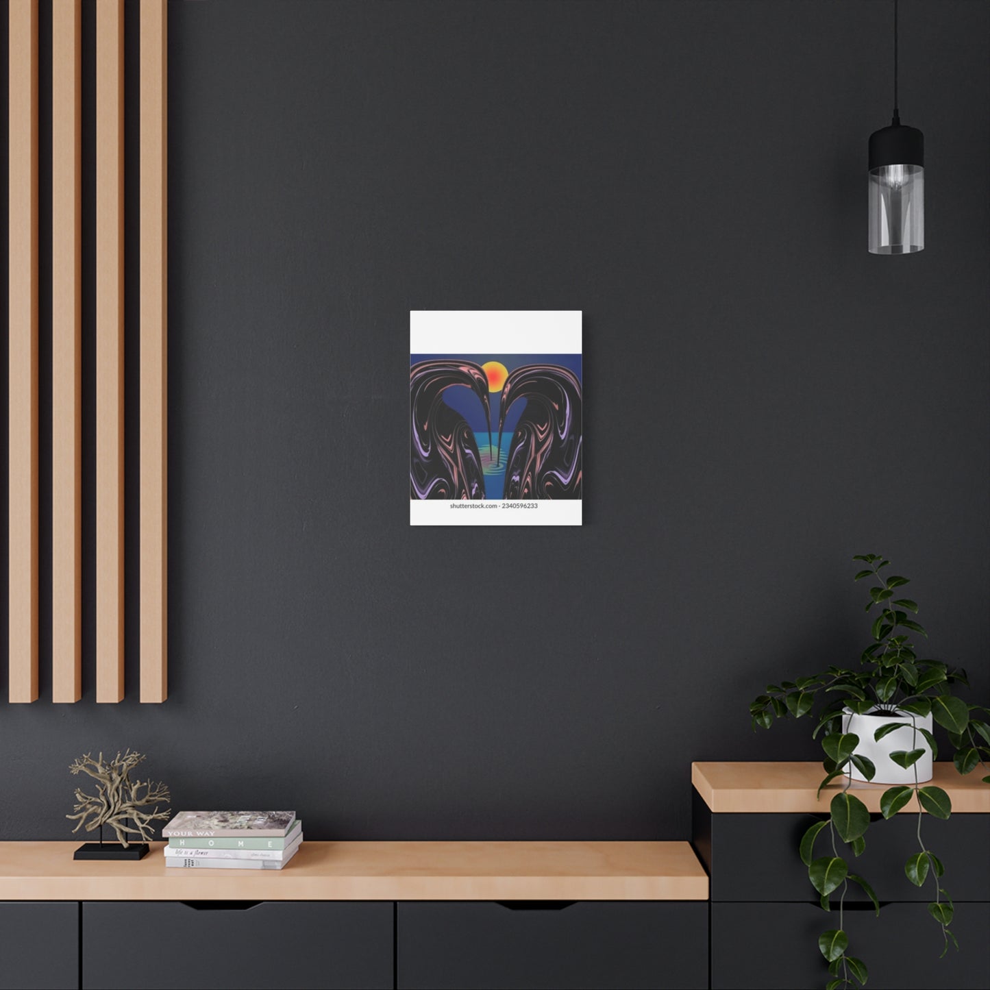 Romantic Abstract Canvas Art - Heart-Shaped Design for Home Decor