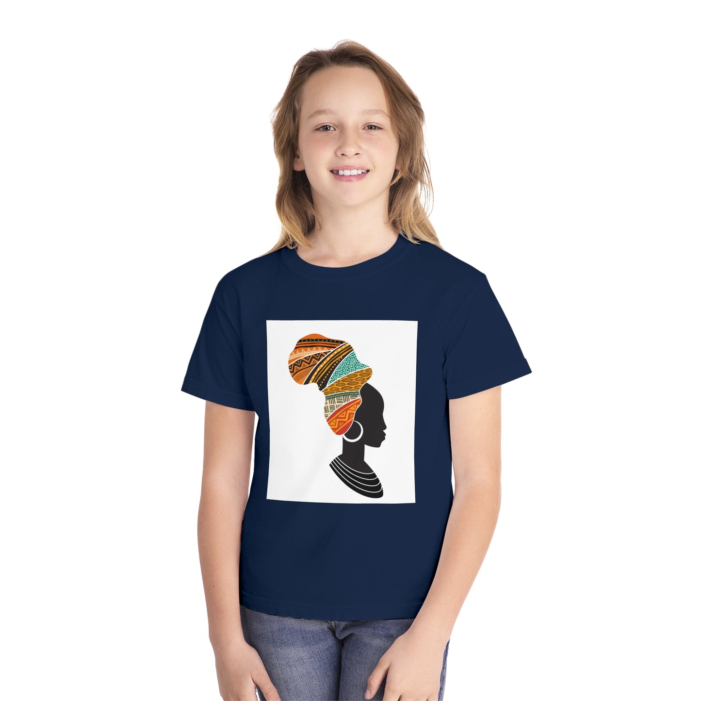 Youth Midweight Tee - African Heritage Design for Creative Kids