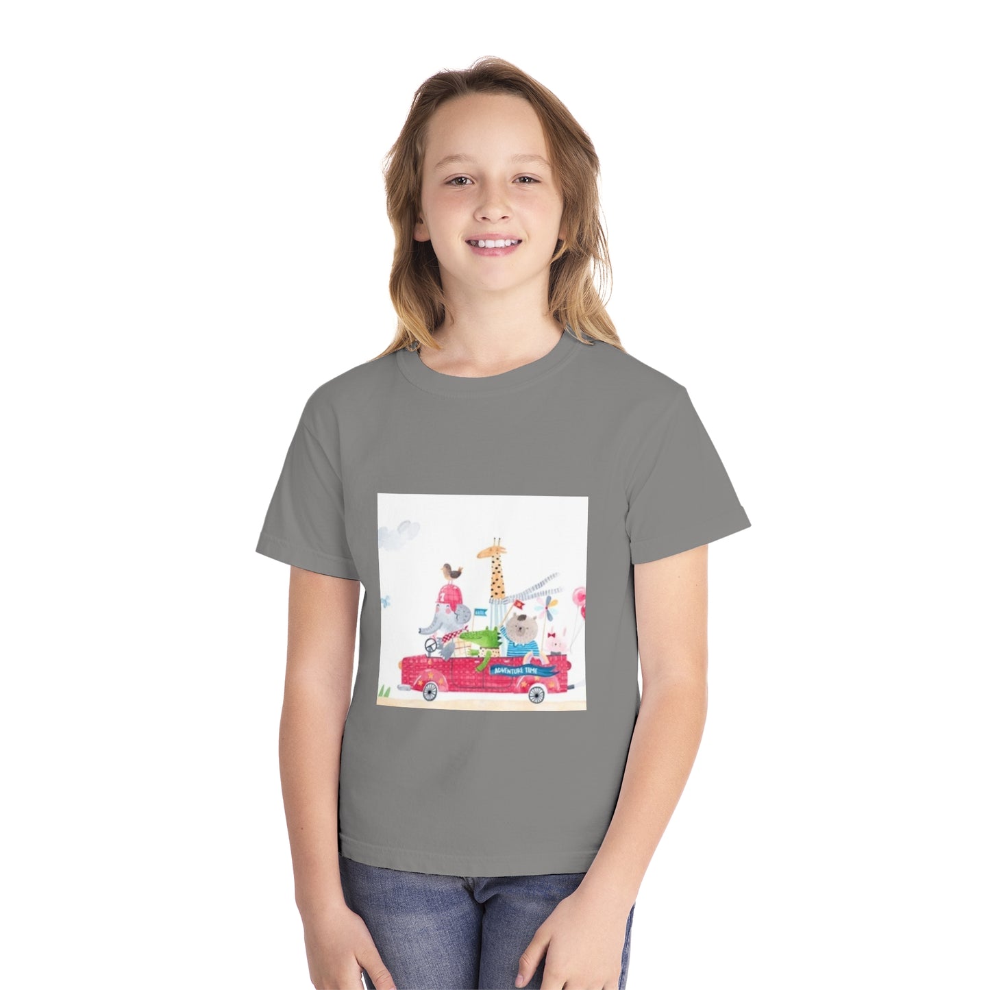 Fun Animal Adventure Youth Midweight Tee - Colorful Kids Tee for Playtime