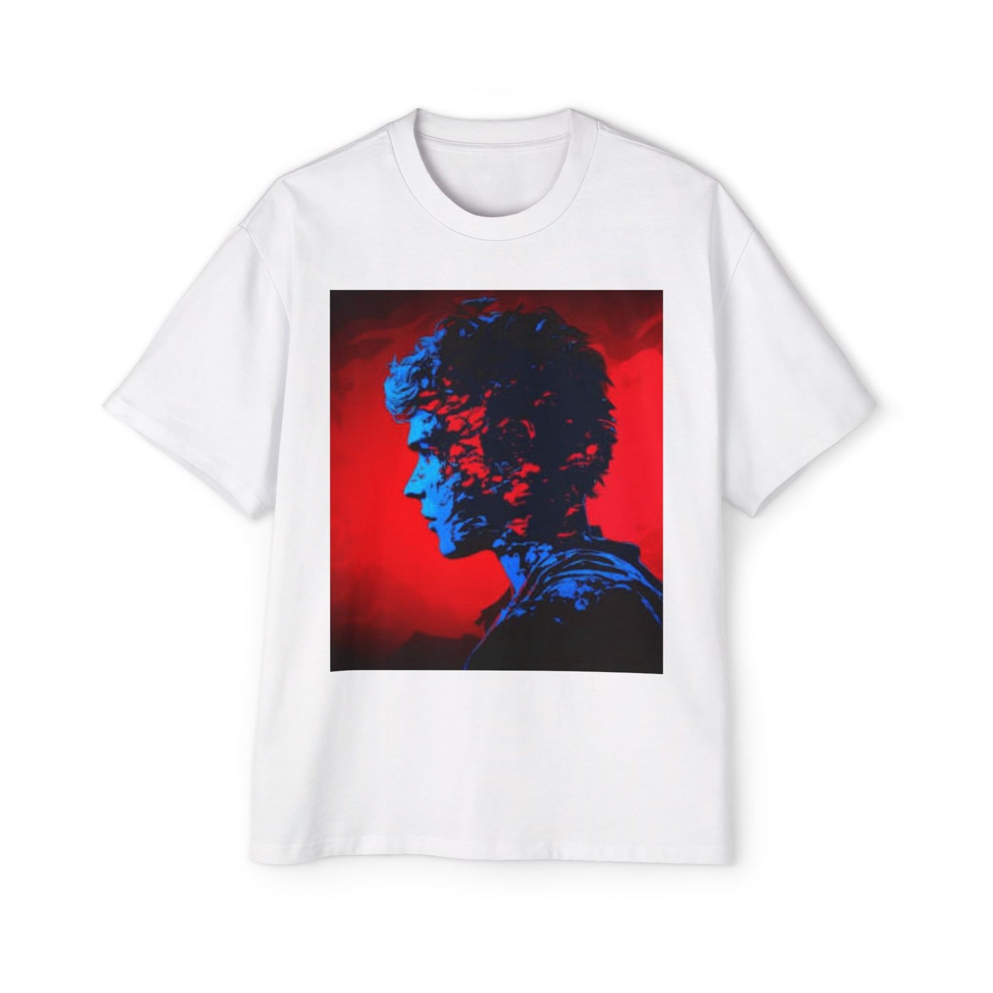Men's Oversized Graphic Tee - Bold Artistic Profile Design