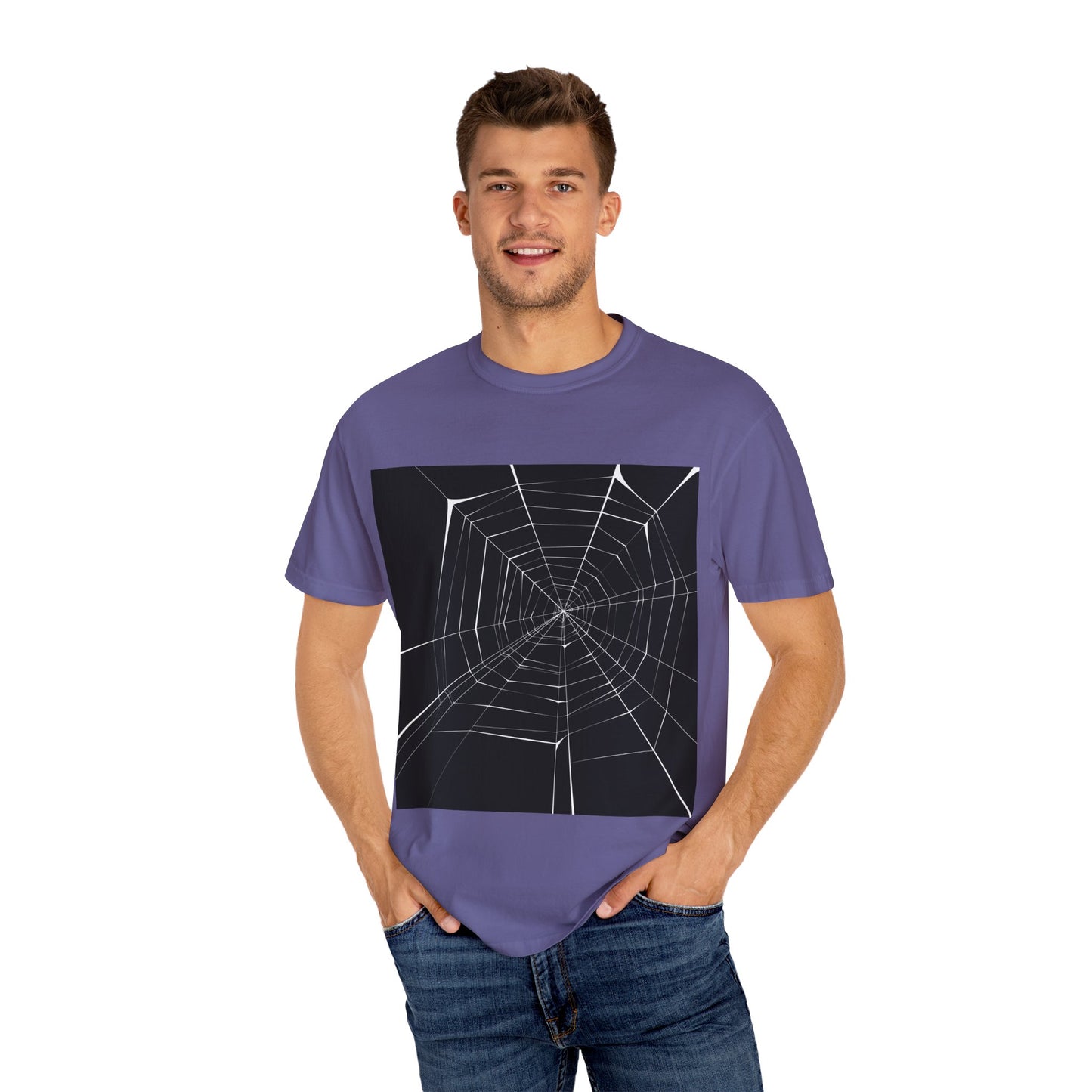 Spooky Spider Web Unisex Garment-Dyed T-Shirt