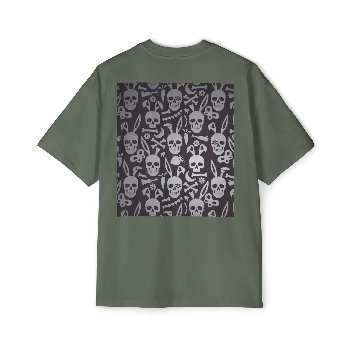 Men's Heavy Oversized Tee - Bold Eagle and Skull Print