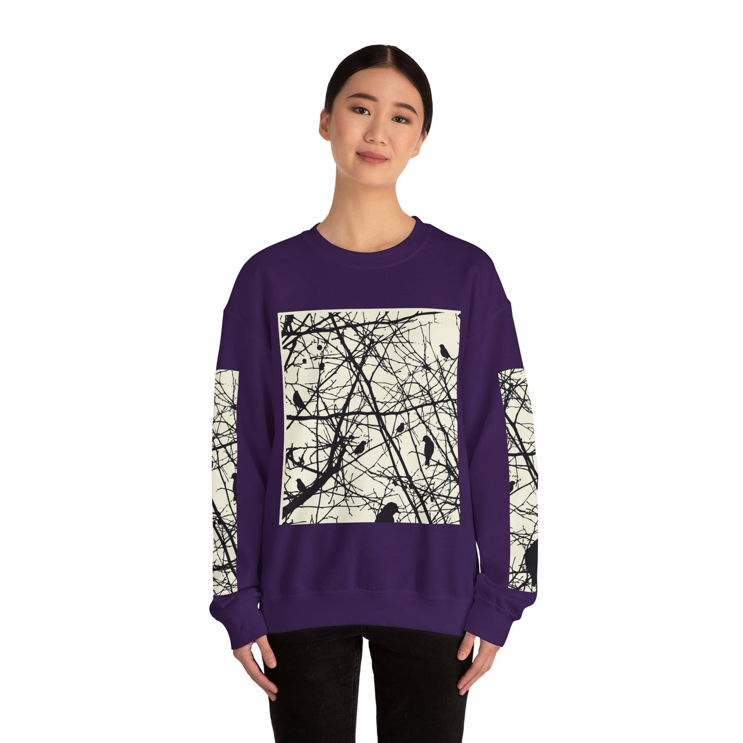 Nature-Inspired Unisex Crewneck Sweatshirt with Bird Print