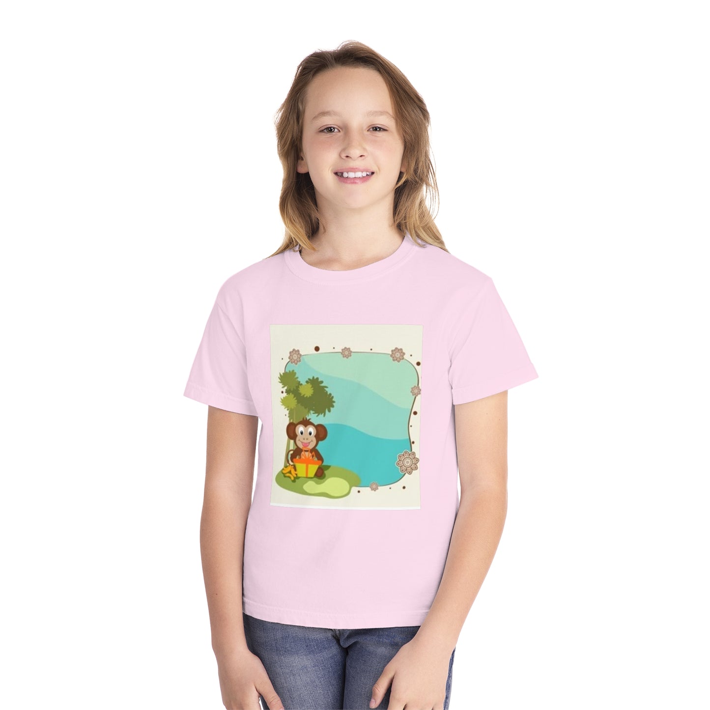 Cute Monkey Youth Midweight Tee - Perfect for Playful Days