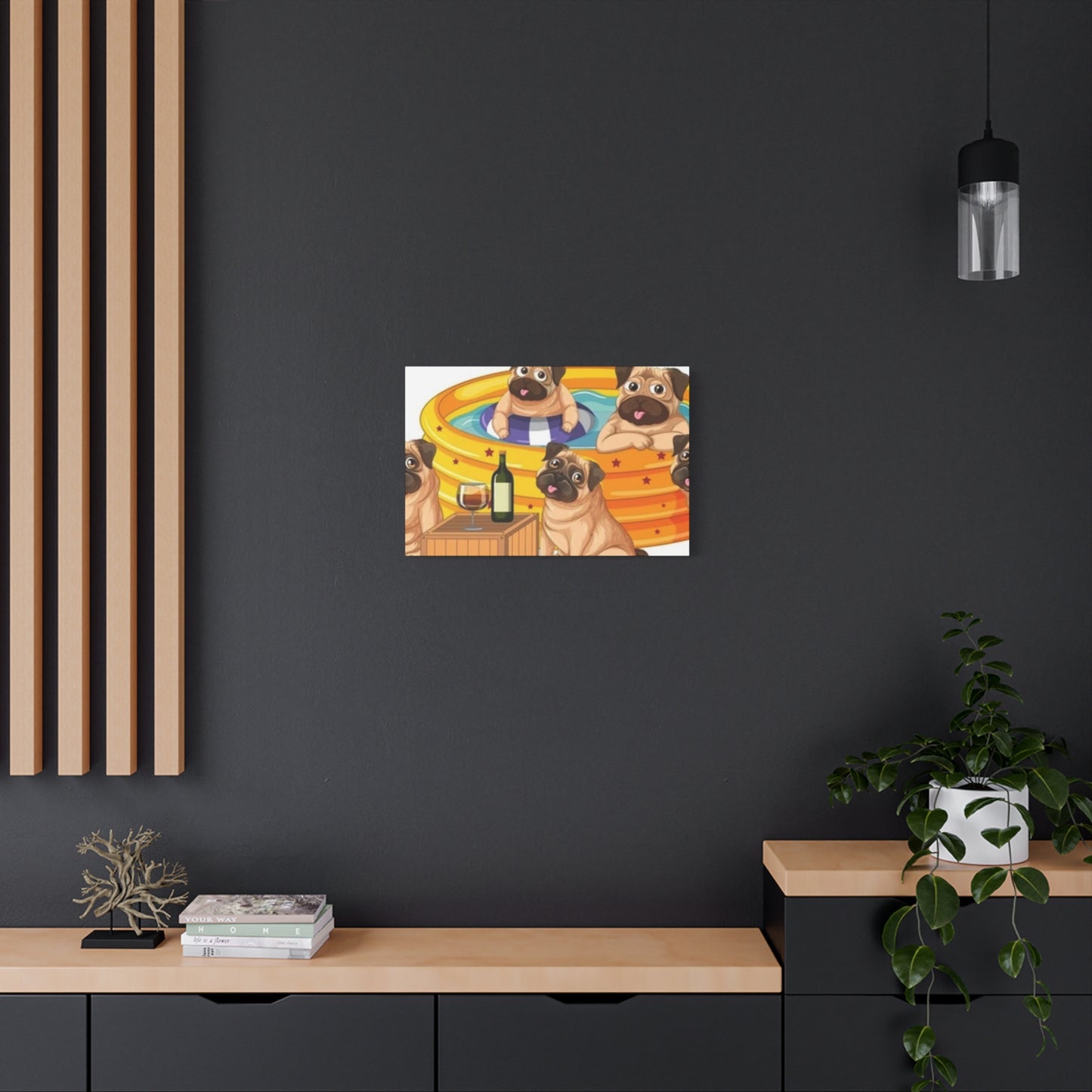 Pug Pool Party Canvas Art - Fun Pet Decor
