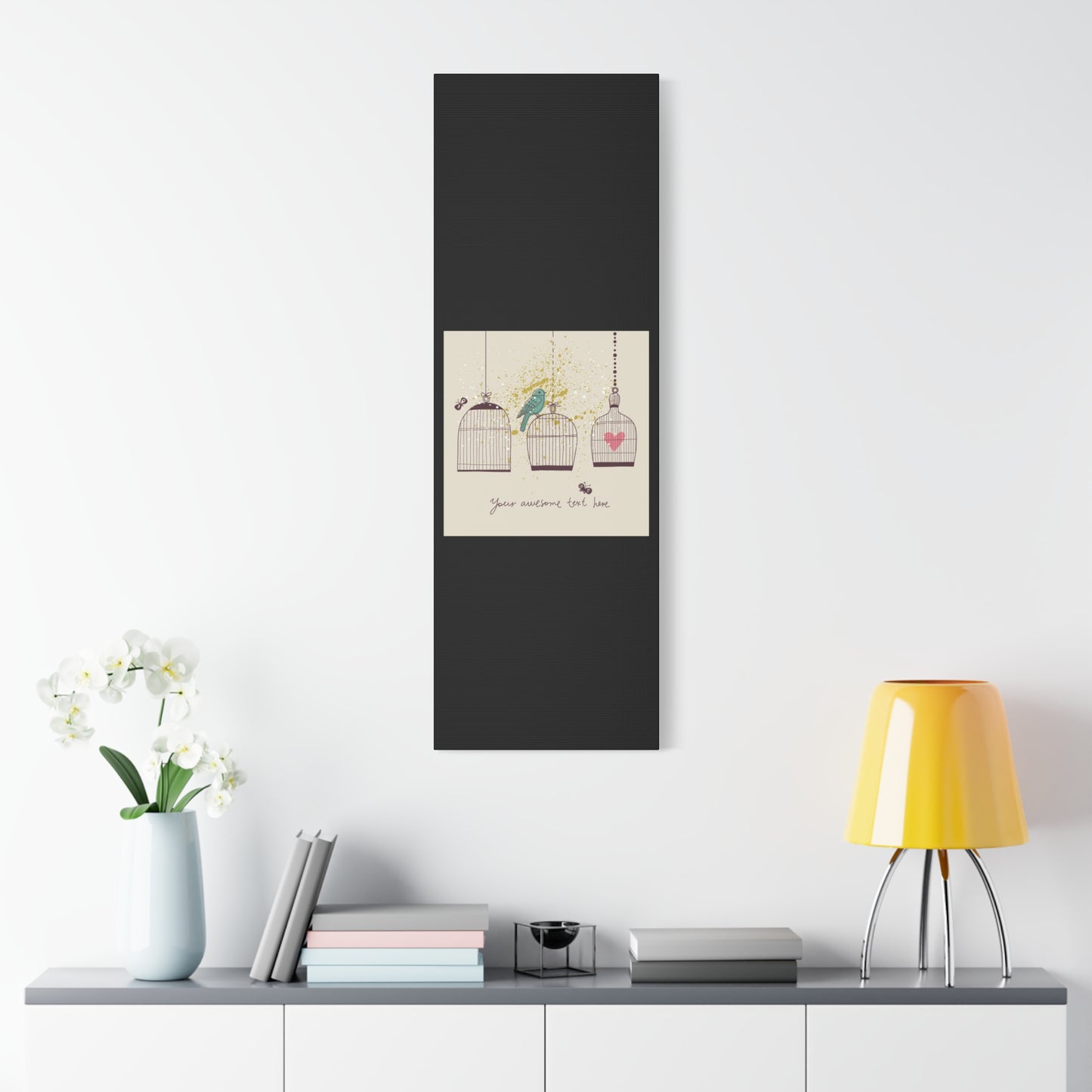 Whimsical Birdcage Canvas Wall Art - Personalized Home Decor