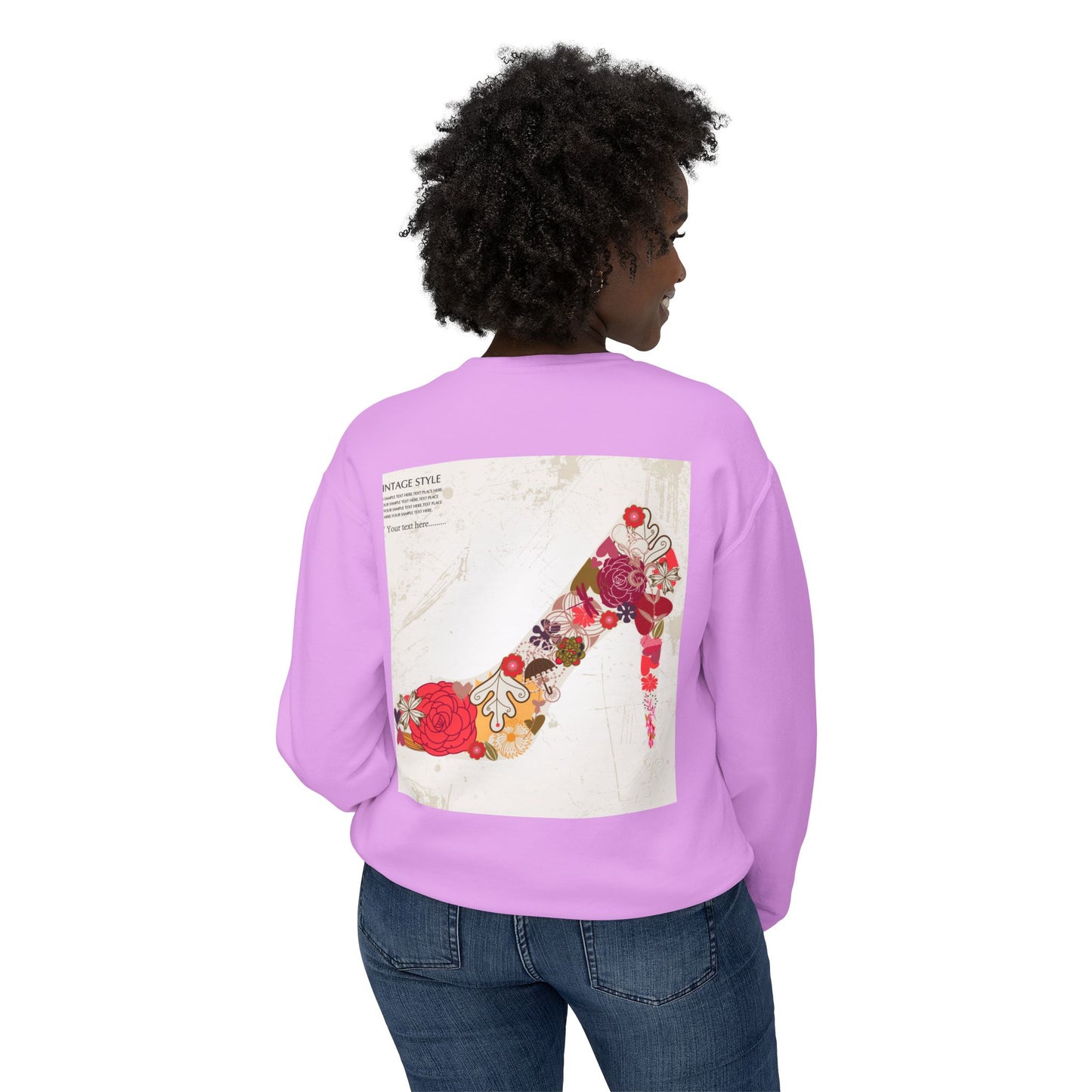 Vintage Floral High Heel Unisex Crewneck Sweatshirt | Stylish & Comfortable