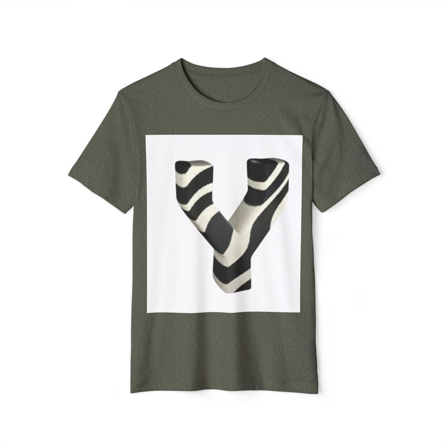 Eco-Friendly Unisex T-Shirt with Bold Zebra 'Y' Design