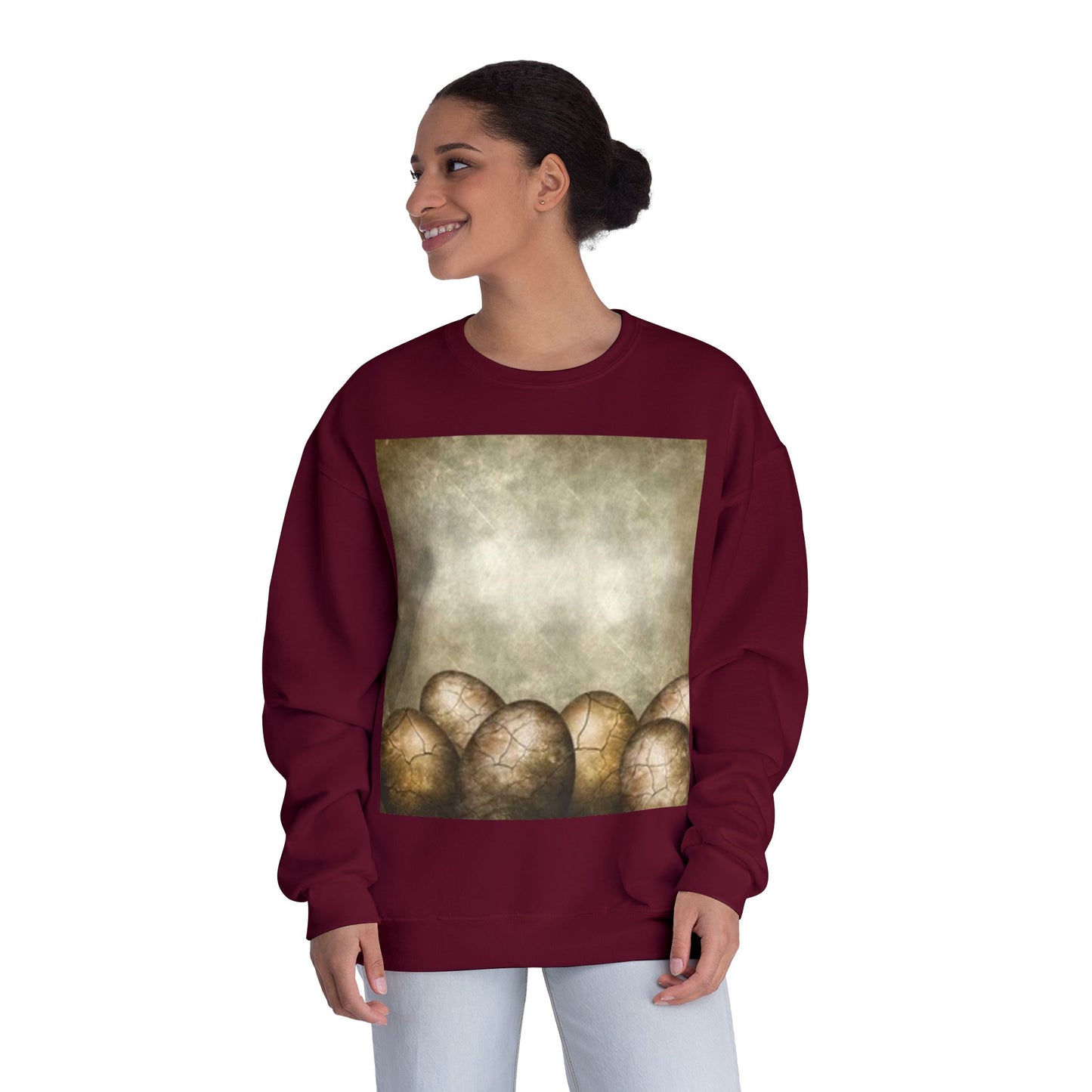Cozy Vintage Egg Design Crewneck Sweatshirt