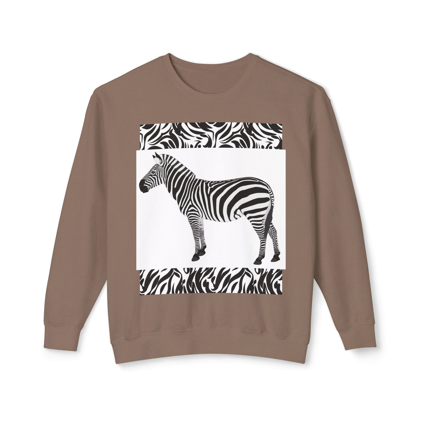 Zebra Print Unisex Lightweight Crewneck Sweatshirt - Chic & Stylish Casual Wear