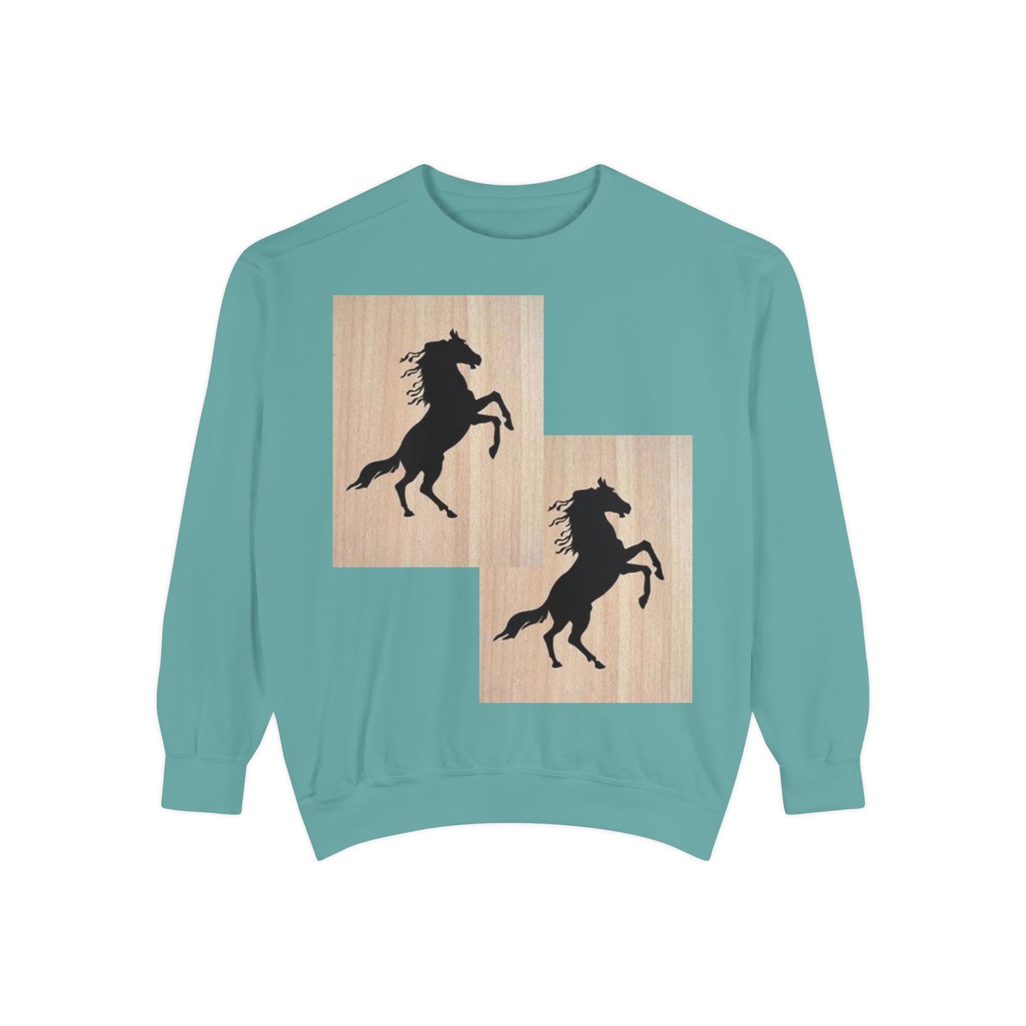 Equestrian Spirit Unisex Garment-Dyed Sweatshirt - Bold Horse Design