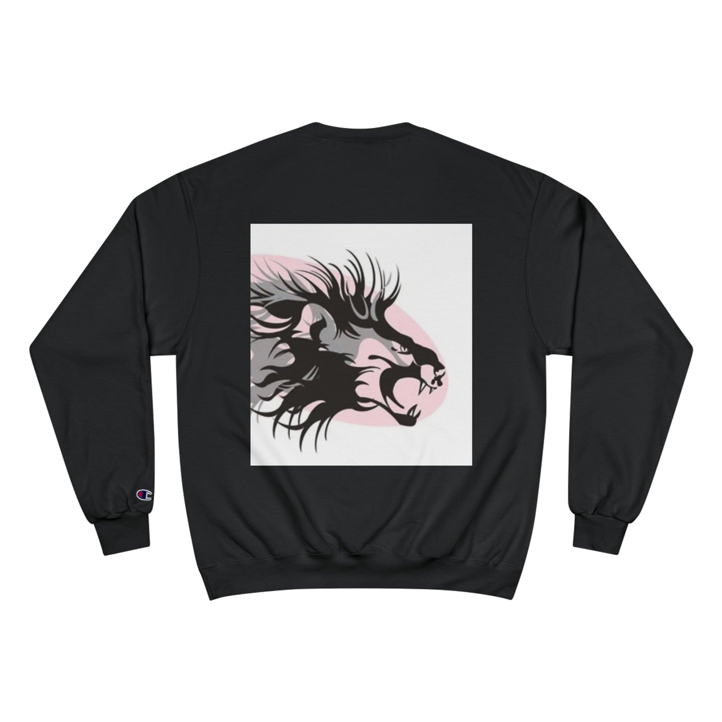 Fierce Lion Champion Sweatshirt - Bold Graphic, Unisex Casualwear