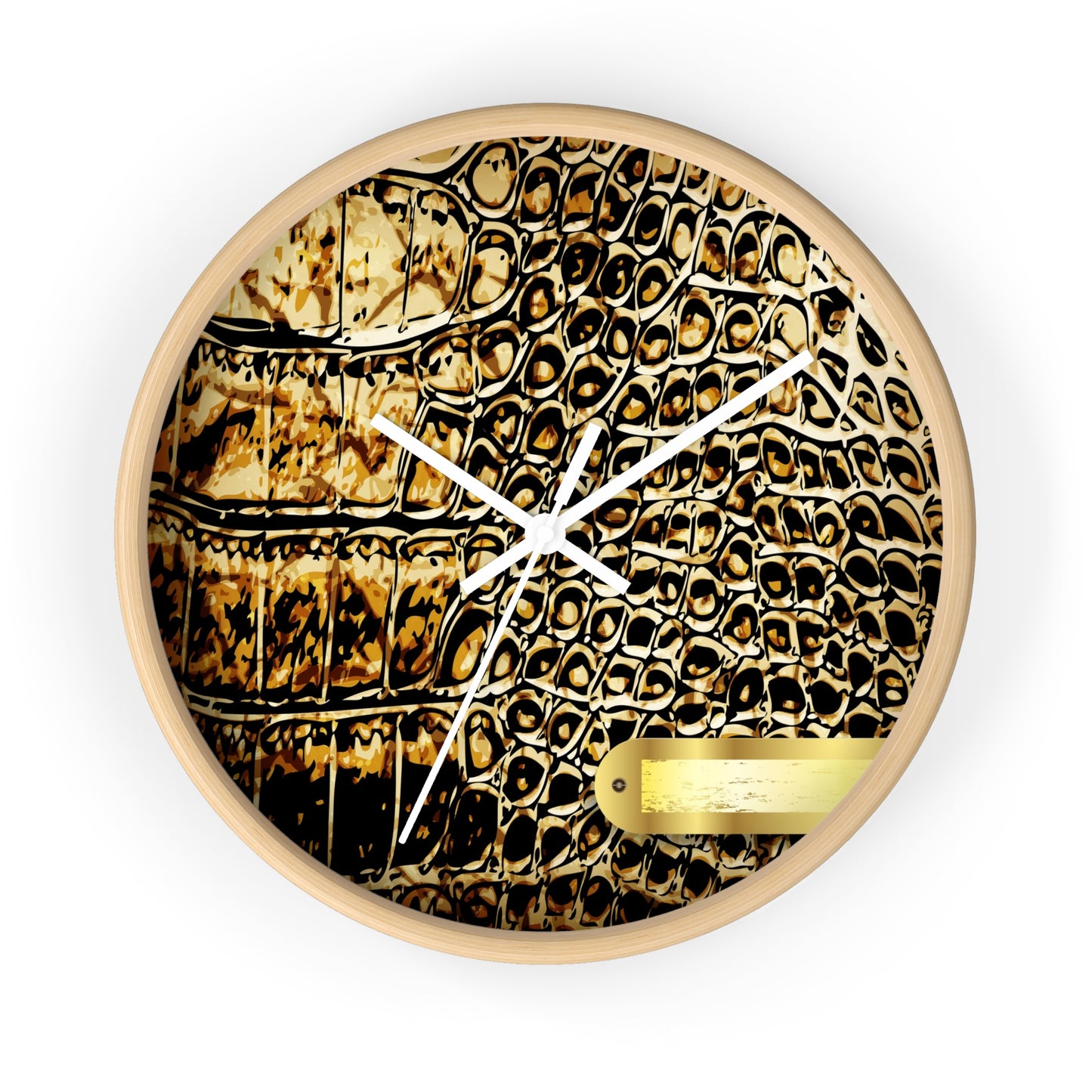 Elegant Crocodile Print Wall Clock - Stylish Home Decor