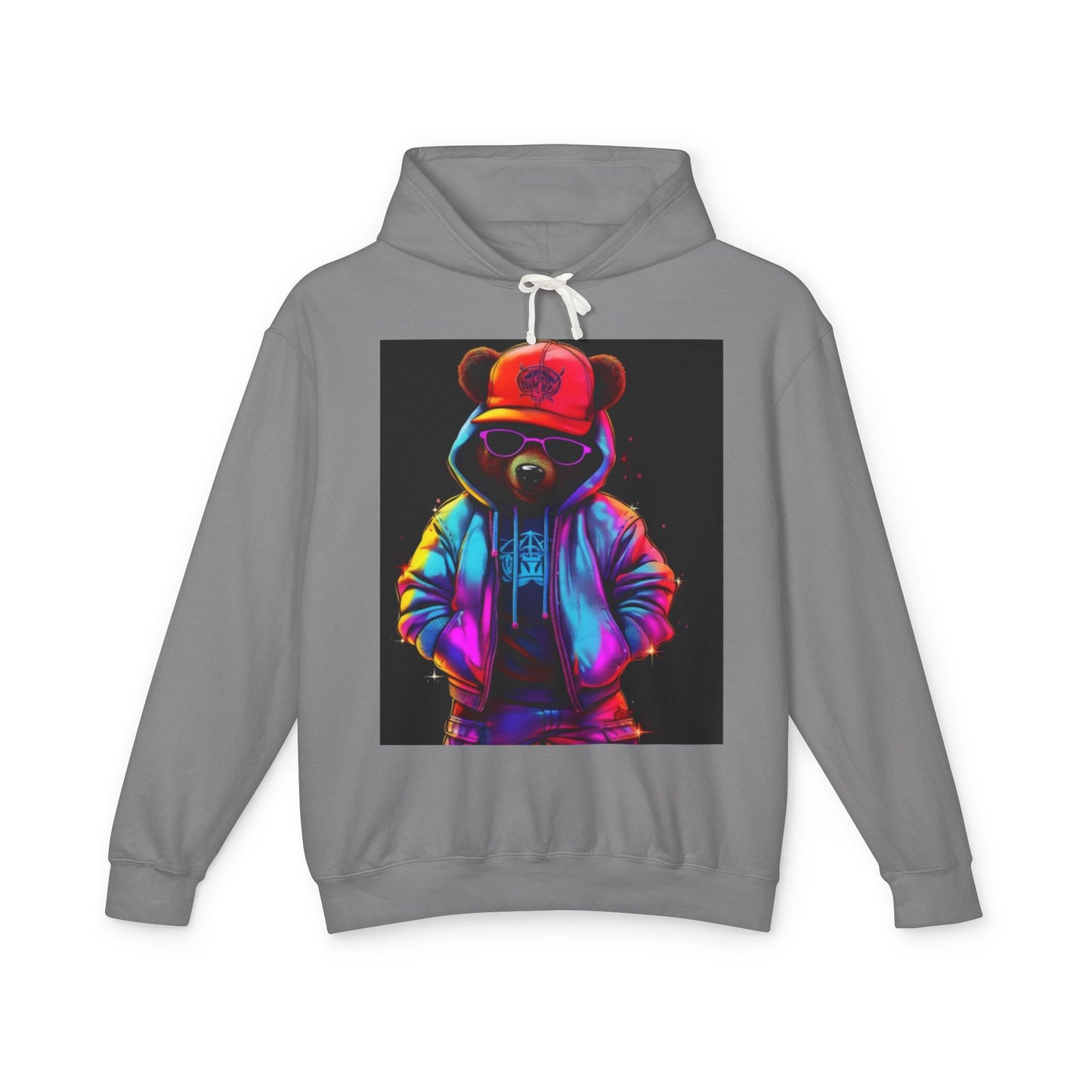 Urban Bear Graphic Hoodie - Unisex Lightweight Sweatshirt