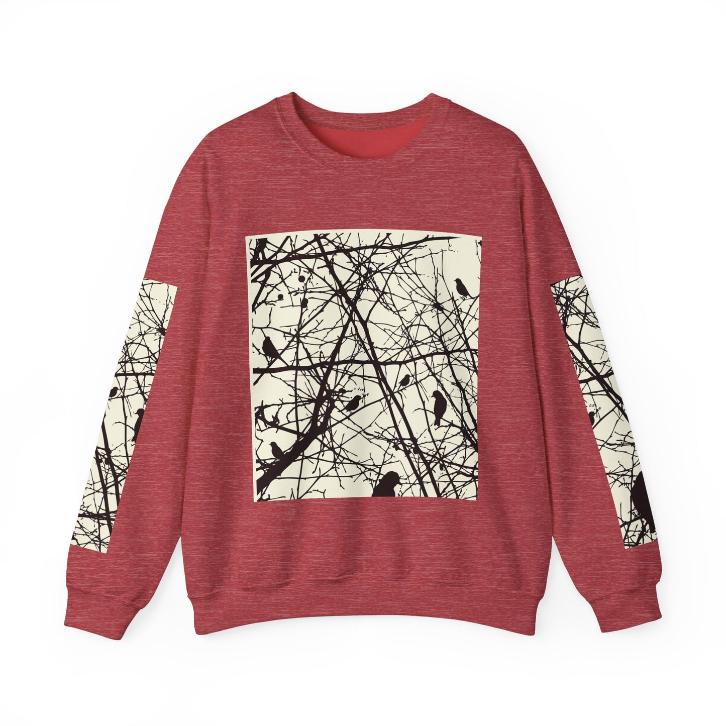 Nature-Inspired Unisex Crewneck Sweatshirt with Bird Print