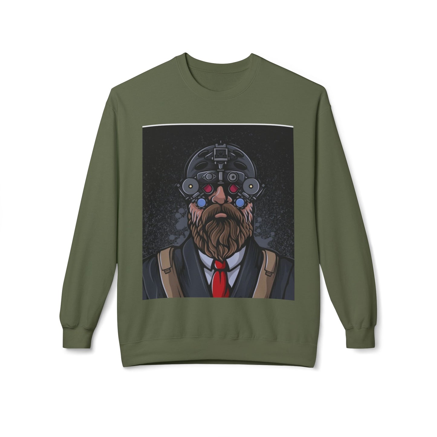 Bearded Tech Enthusiast Crewneck Sweatshirt