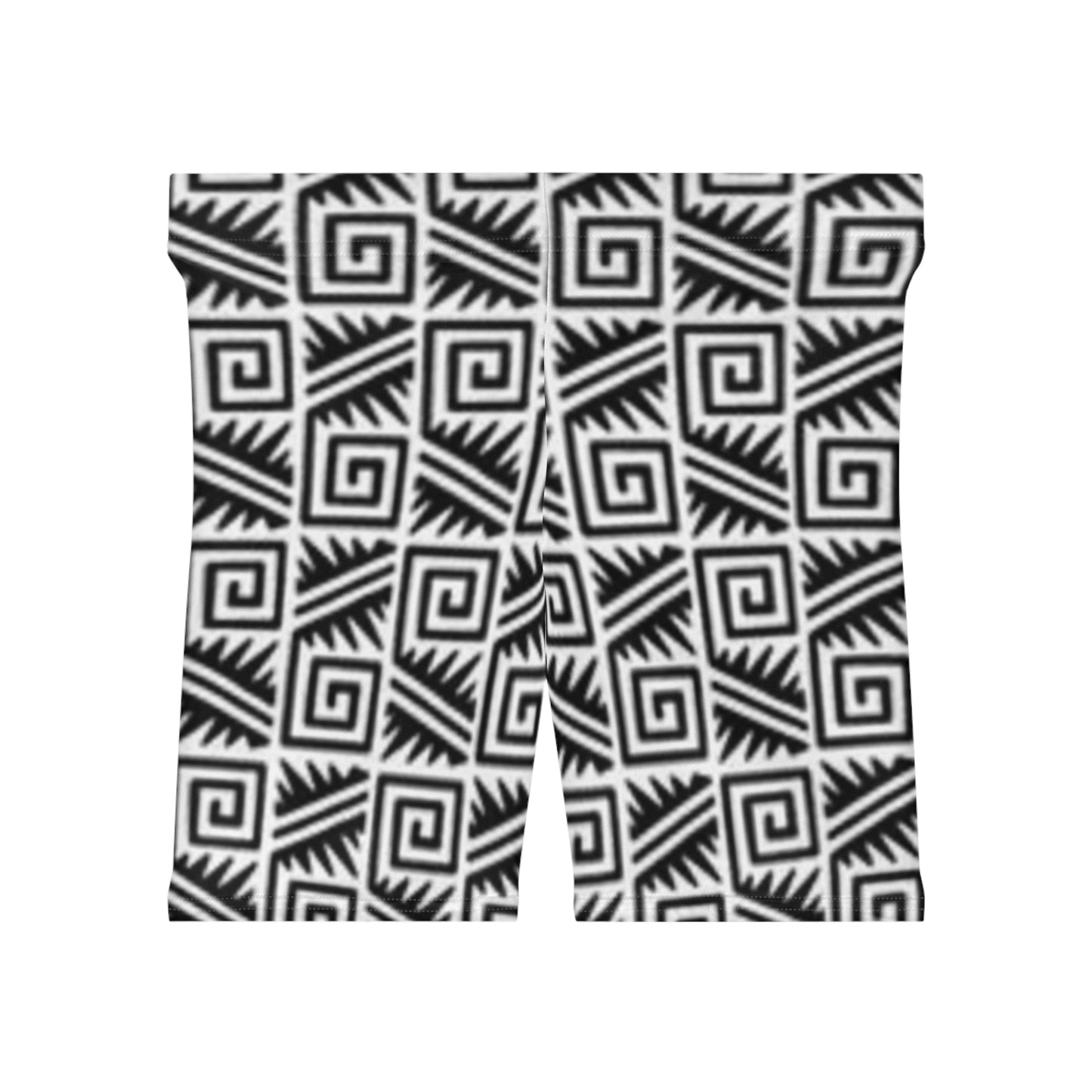 Trendy Women's Black and White Biker Shorts - Stylish Activewear for Fitness Enthusiasts