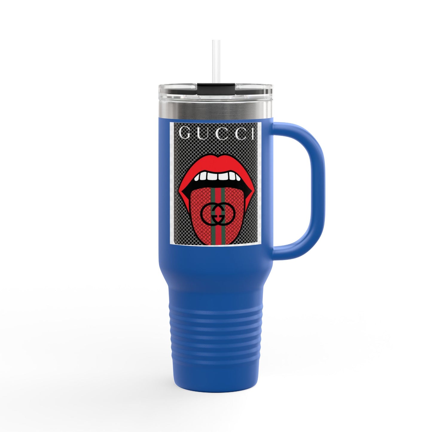 Gucci Style Insulated Travel Mug - 40oz with Iconic Lip Design