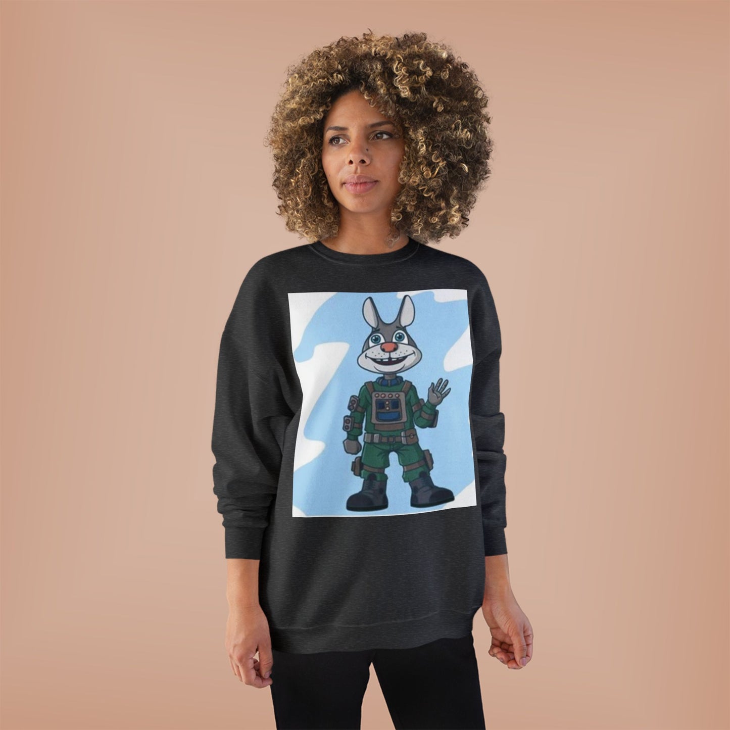Unisex EcoSmart® Crewneck Sweatshirt - Playful Cartoon Character Design