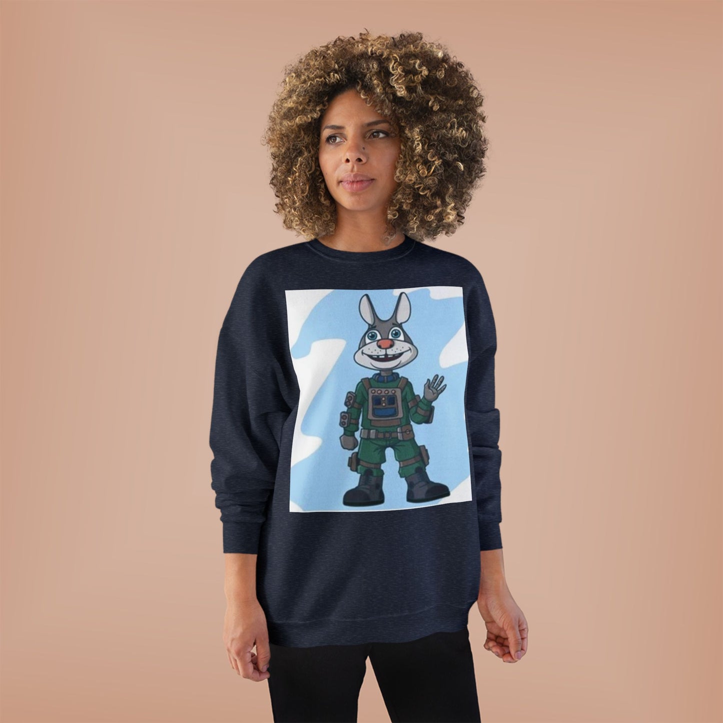 Unisex EcoSmart® Crewneck Sweatshirt - Playful Cartoon Character Design