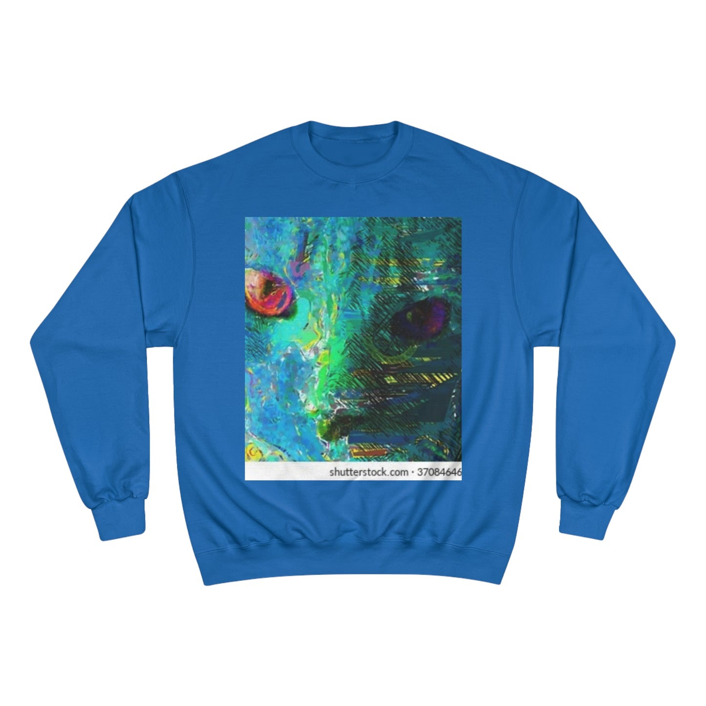 Vibrant Artistic Champion Sweatshirt with Eye Design