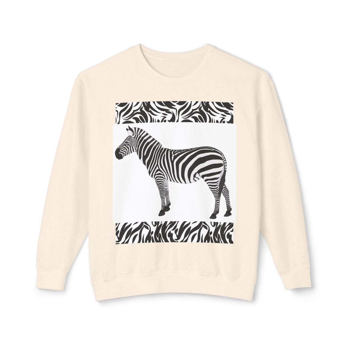 Zebra Print Unisex Lightweight Crewneck Sweatshirt - Chic & Stylish Casual Wear