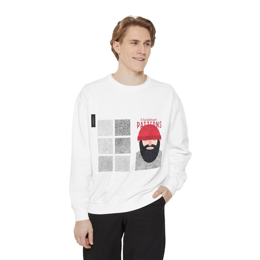 Creative Patterns Unisex Garment-Dyed Sweatshirt - Unique Design for Comfort & Style