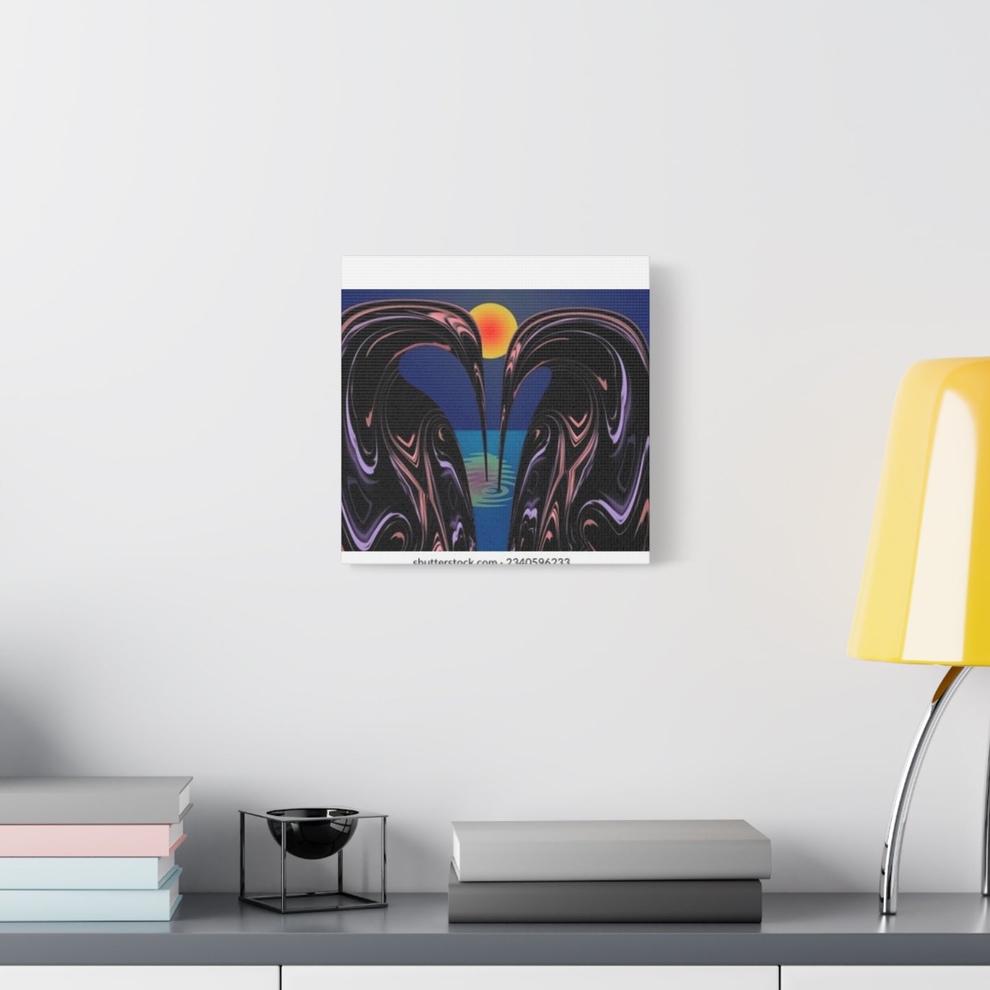 Romantic Abstract Canvas Art - Heart-Shaped Design for Home Decor