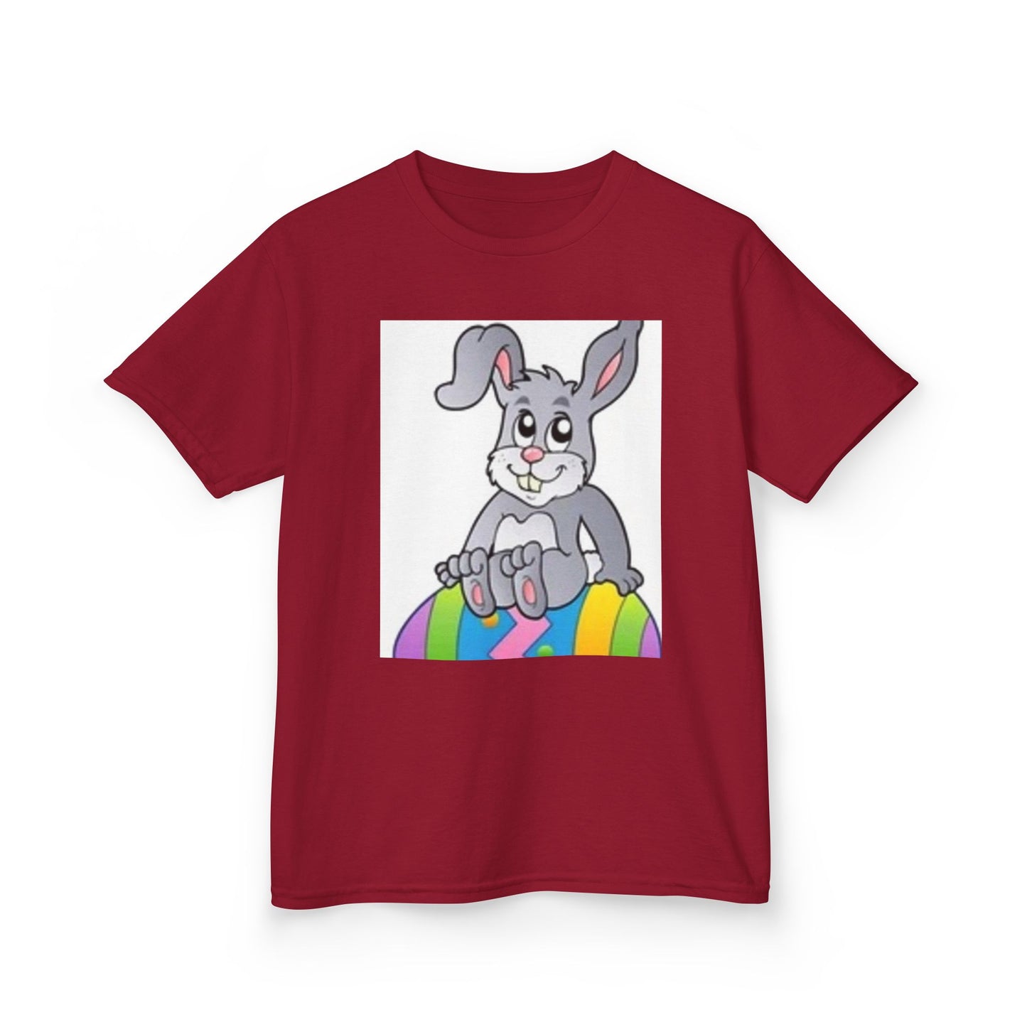 Colorful Bunny Kids Heavy Cotton Tee - Fun Spring T-Shirt for Easter Celebrations