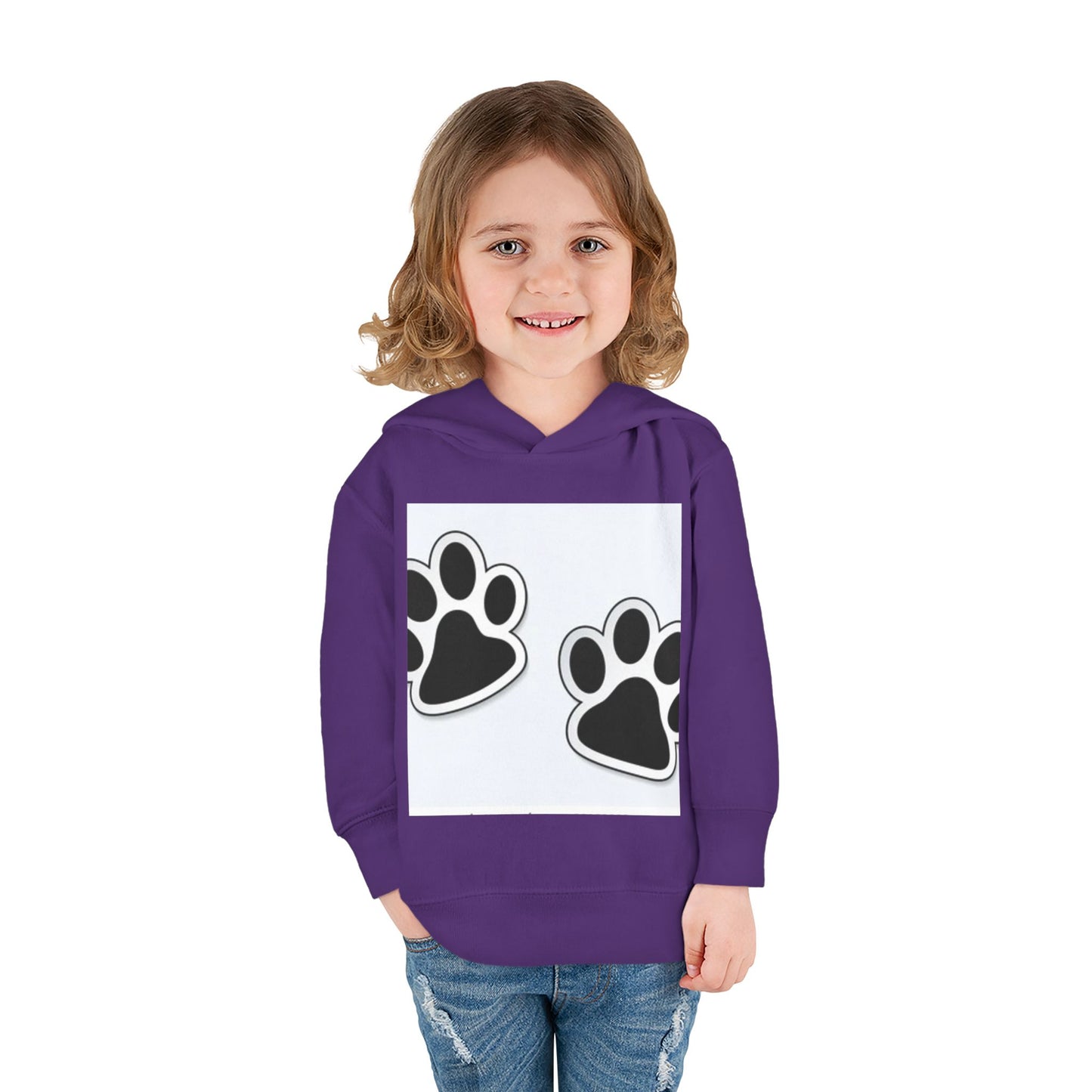 Wildlife Pattern Toddler Pullover Fleece Hoodie - Playful Animal Design for Kids