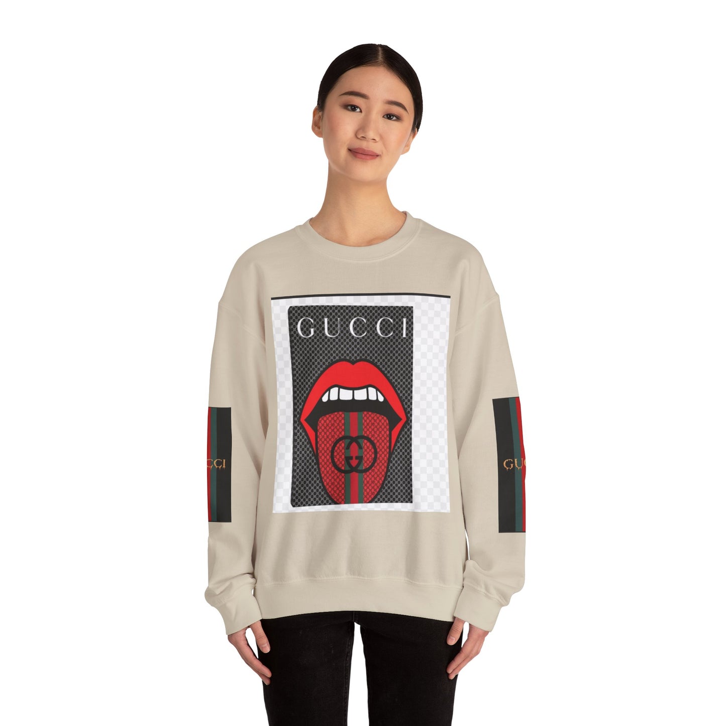 Gucci Inspired Unisex Heavy Blend Crewneck Sweatshirt - Bold Graphic Design
