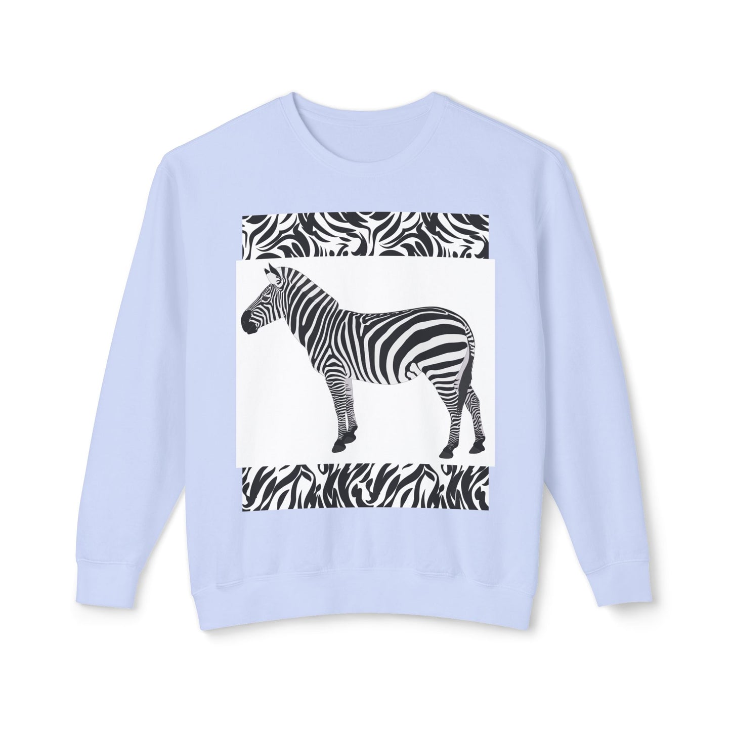 Zebra Print Unisex Lightweight Crewneck Sweatshirt - Chic & Stylish Casual Wear