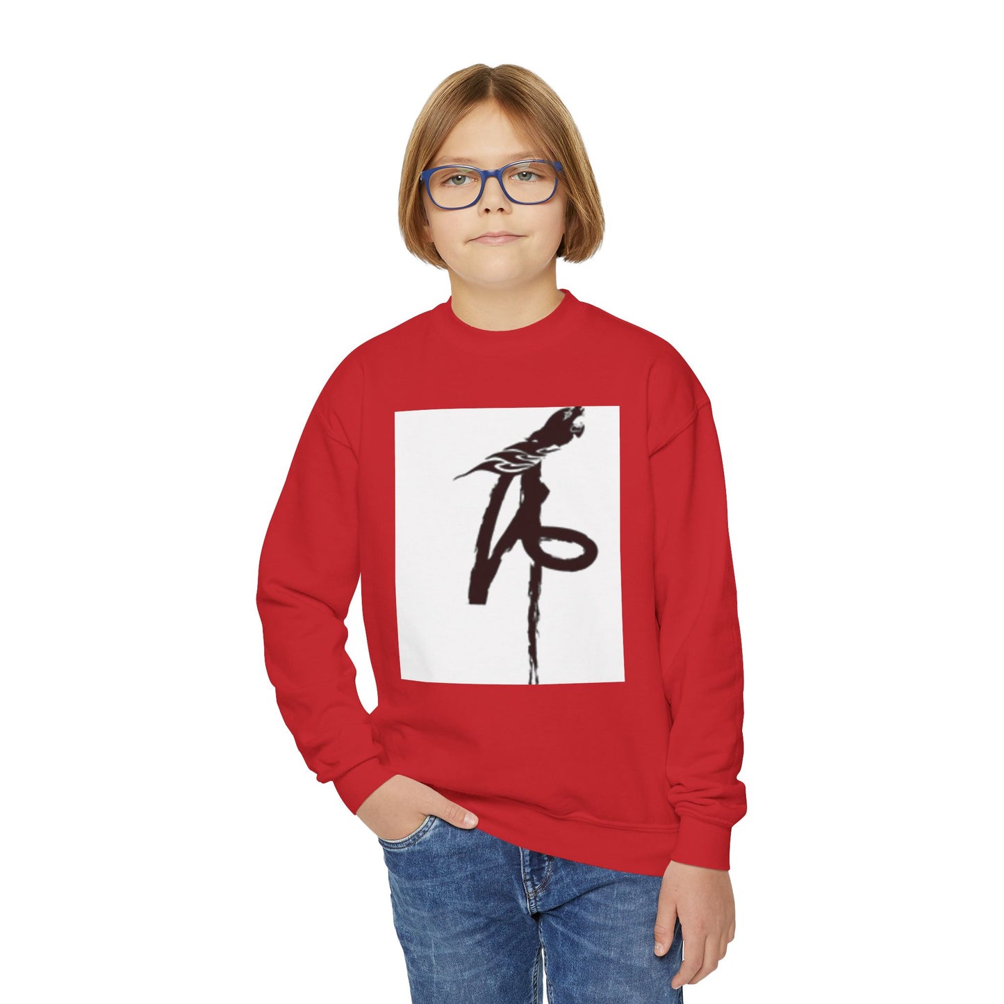 Youth Crewneck Sweatshirt with Parrot Design - Comfortable & Stylish for All Occasions