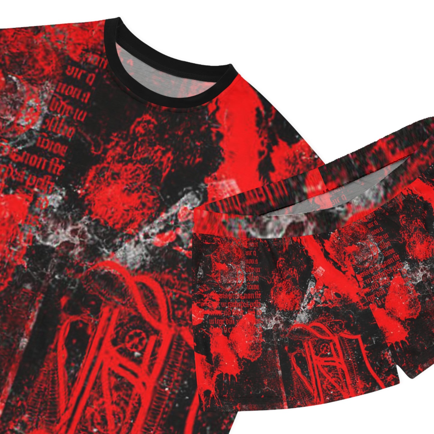 Bold Red Graphic Women's Pajama Set - Cozy & Stylish