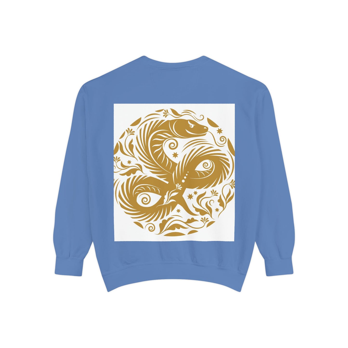 Cultural Vibe Unisex Garment-Dyed Sweatshirt - Tribal Mask & Animal Design