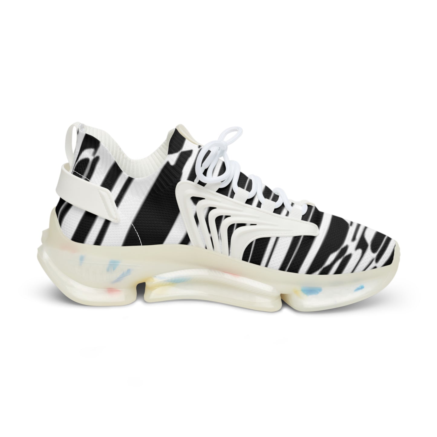 Men's Black and White Mesh Sneakers - Stylish Athletic Footwear