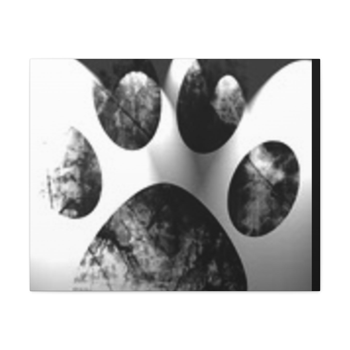 Black Paw Print Canvas Art - Modern Animal Decor for Pet Lovers